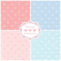 Set of vector seamless vintage patterns