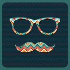Hipster Icon with Geometric Grunge Background N2