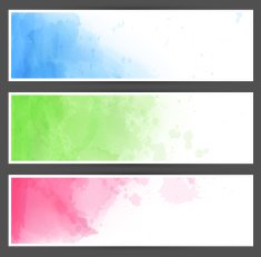 Colorful watercolor abstract banners