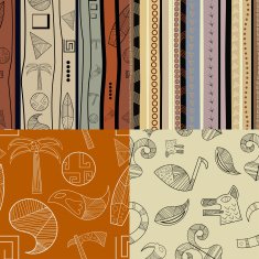 Set of fullcolor patterns primitive tribal pattern N2