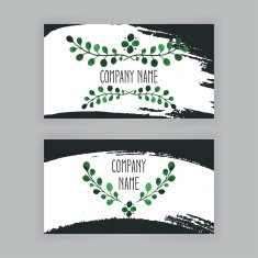 two business cards with brush strokes - 2