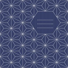 Text frame Traditional Japanese Embroidery Ornament with leaves Sashiko pattern N2