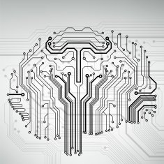 Circuit board computer brain Vector illustration N46