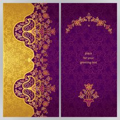Vintage ornate cards in Eastern style N39