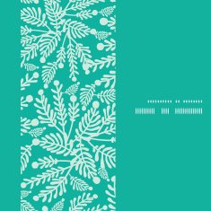 Vector emerald green plants vertical frame seamless pattern background