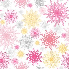 Abstract floral vignettes seamless pattern background