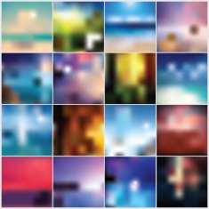 Collection of blurred colorful abstract backgrounds vector