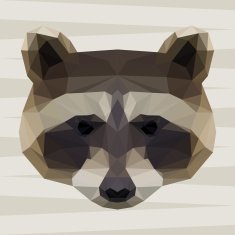 Abstract polygonal geometric triangle raccoon portrait for use in design N2