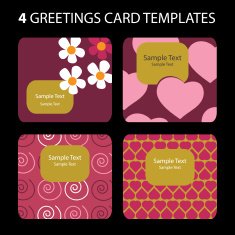 Four Greeting Cards Valentine's Day N2