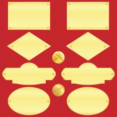 Golden nameplate set(vector CMYK)