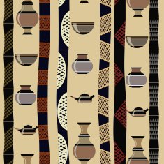 Tribal seamless texture with utensils N2