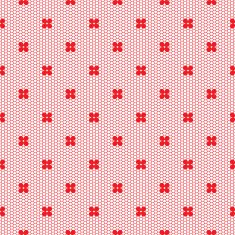 Seamless red lace pattern with flowers on white background N2