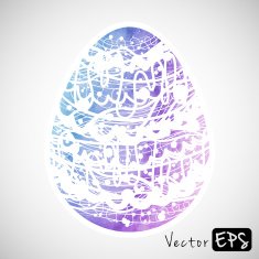 Easter grunge music egg of watercolor texture