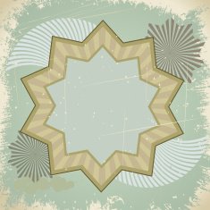 Vintage postcard with a star and rays eps10