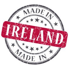 made in Ireland red grunge round stamp