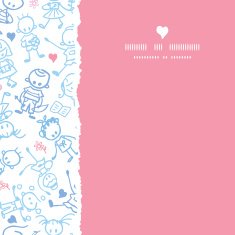 Playing children square torn seamless pattern background N2