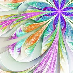 Diagonal symmetric multicolor fractal tracery N6