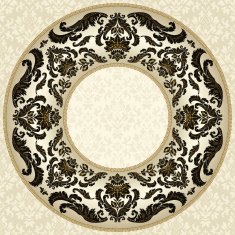 Vintage round floral frame N2