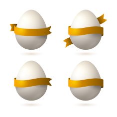 Vector colorful eggs with ribbons and place for your text N4