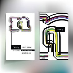 Business card design with letter N N2