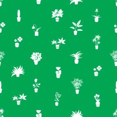 home houseplants and flowers in pot green pattern eps10