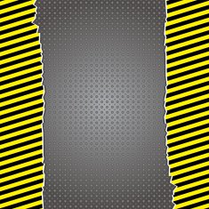 Metallic background with warning stripes