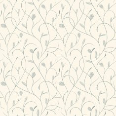Clear floral blue on beige seamless pattern