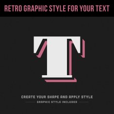 Retro vector graphic style for text N4