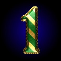 vector golden and green letter 1 N3