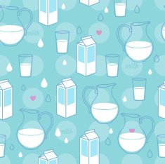 Seamless milk theme pattern Box glass and jar Green color