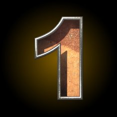 Vector old metal letter 1 N3