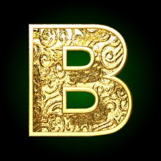 Vector golden cutted figure b