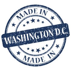 made in Washington DC blue round grunge isolated stamp