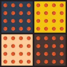 Seamless patterns with basketball balls