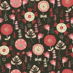 Seamless pattern with flowers on a dark background