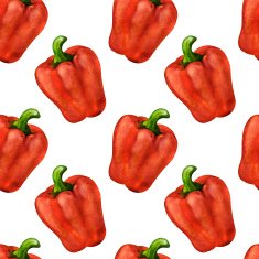 Watercolor seamless pattern with bell peppers