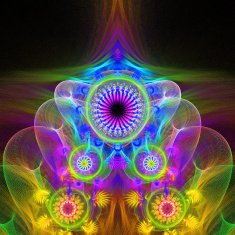 Multicolor grid fractal pattern Computer generated graphics N3