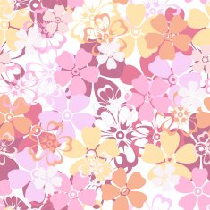 Vector seamless pattern with colorful flowers N2