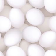 Seamless background with white eggs Vector illustration