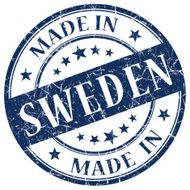Made In Sweden blue stamp