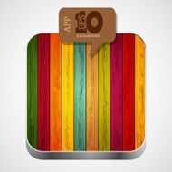 Vector colorful wooden app icon N4