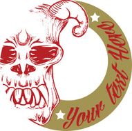 skull head with text template