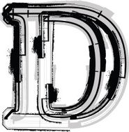 Grunge Font LETTER d N9