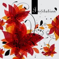 floral invitation card vector illustration