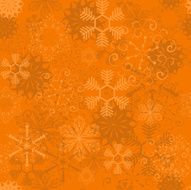 Vector orange seamless snowflake pattern Eps 10