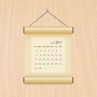 June 2014 calendar on wood wall N2