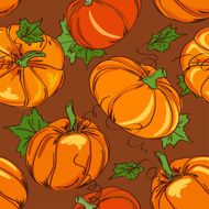 Seamless pattern of pumpkins N4