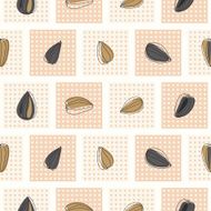 Seamless background with sunflower seeds