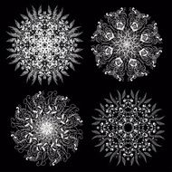 snowflakes set background vector