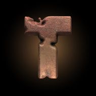 Vector old metal letter N143